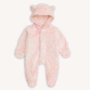 Magnetic Me Baby Pink Blossom Minky Bear Footie Pram Warm Winter 3-6 Month